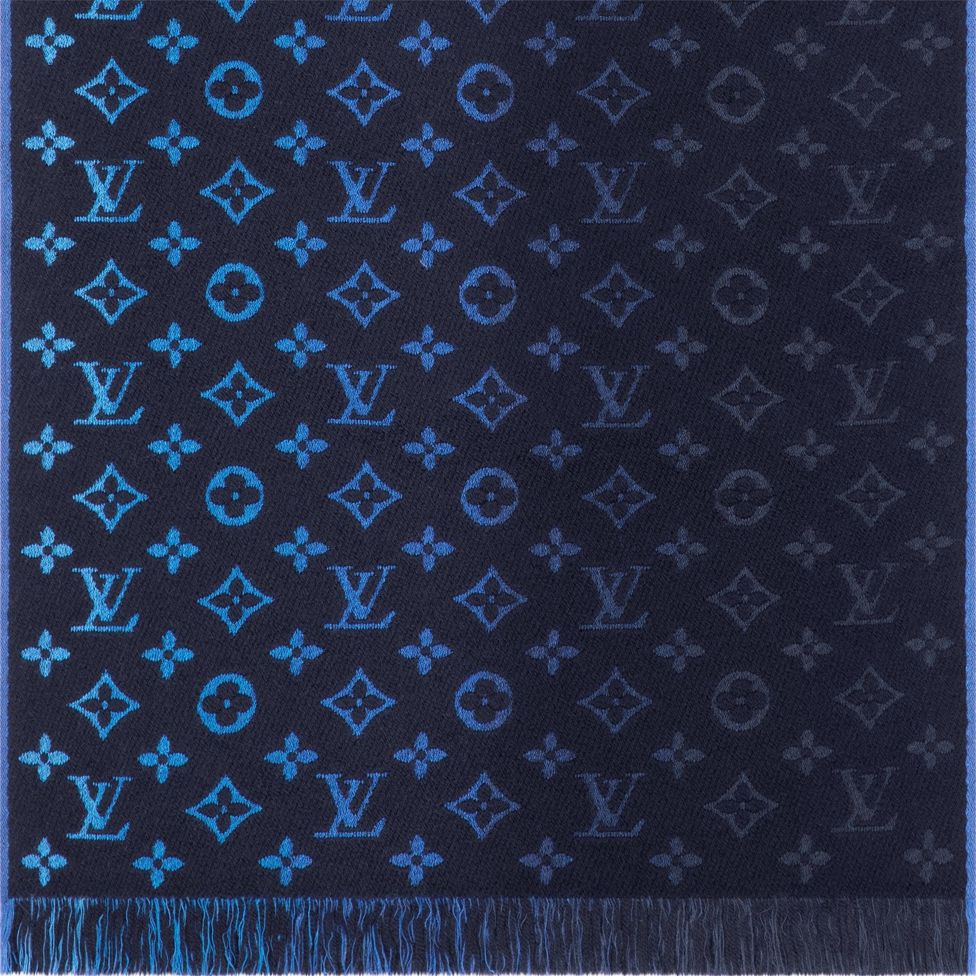 Monogram Classic Gradient Scarf Luxury S00 Blue Louis Vuitton 5551